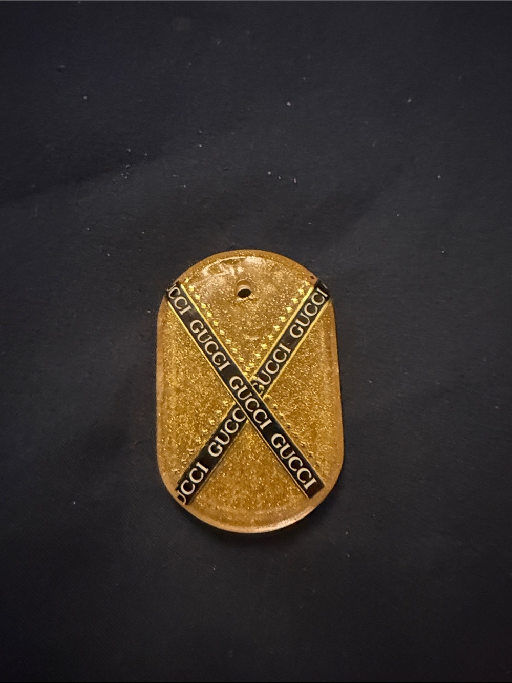 Gold Glitter Key/Card Holder Charm